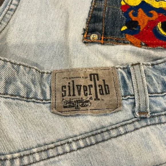 Levi's Loose SilverTab 40x32 Jeans with pocket patch front and back